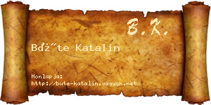Büte Katalin névjegykártya