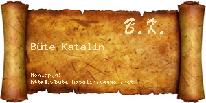 Büte Katalin névjegykártya